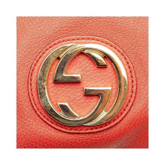 Pre Loved Gucci Interlocking G Dollar Calf Tote Women Red Tote Bags - Picture 8 of 8